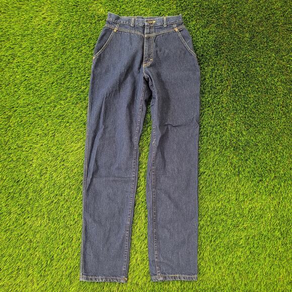 Vintage 80s Lee Ms Yoked V-Yoke Rider Jeans Womens Size 2 Waist 25 High Rise - Picture 1 of 16